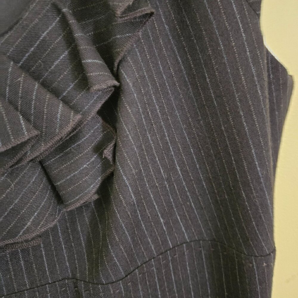Rebecca Taylor Navy Pinstripe Desk To Date Sheath Dress Size 10 - Picture 5 of 7